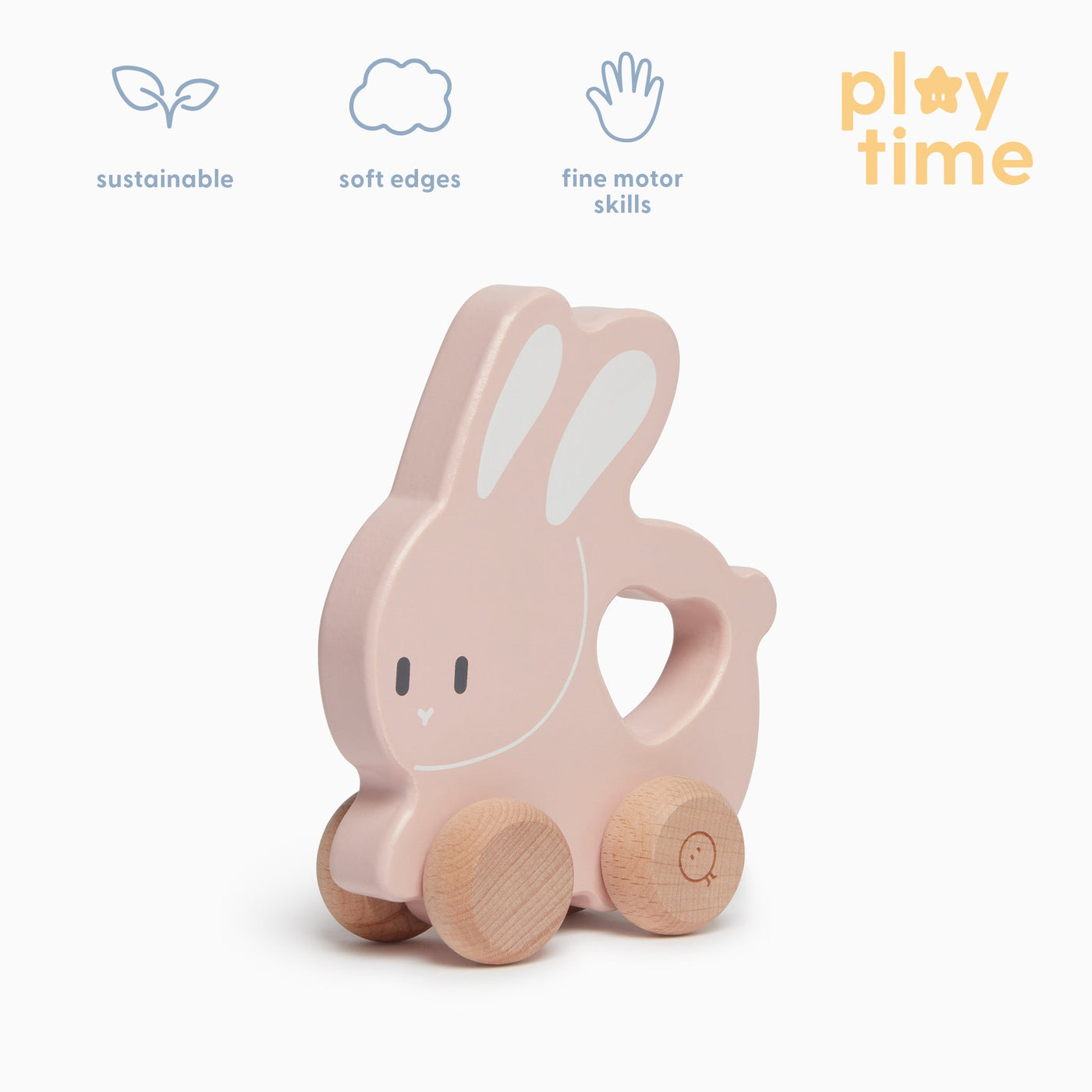Wooden Bunny Push Along Toy