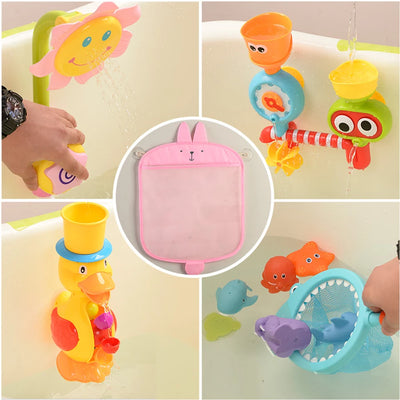 New Baby Bathroom Mesh Bag Sucker Design for Bath Toys Kids Basket Cartoon Animal Shapes Cloth Sand Toys Storage Net Bag