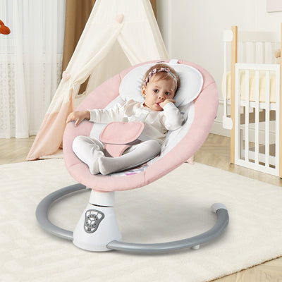 Baby Bouncer with 5 Swing Speeds and Built-In 17 Music for Newborn