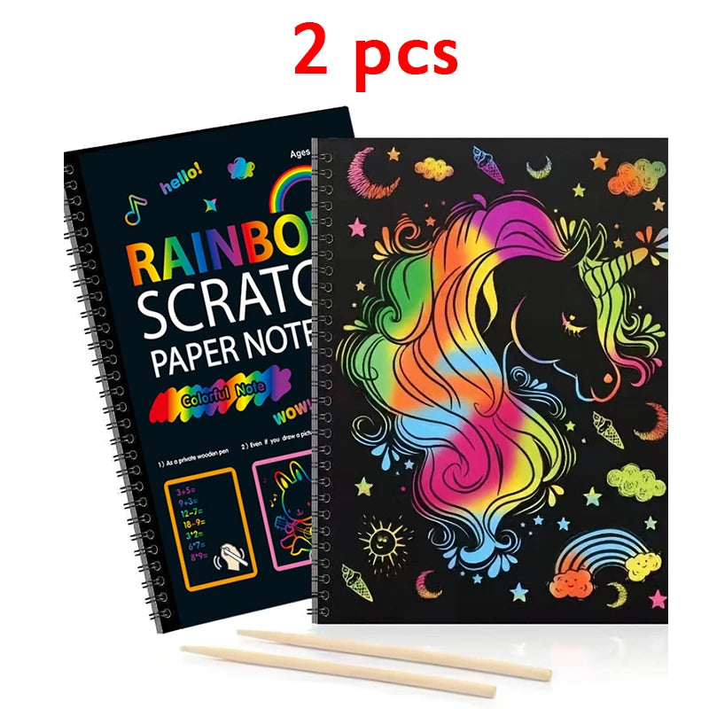 Dazzling Scratch Painting Parent Child Interactive Toys Note Cards Handmade Painting