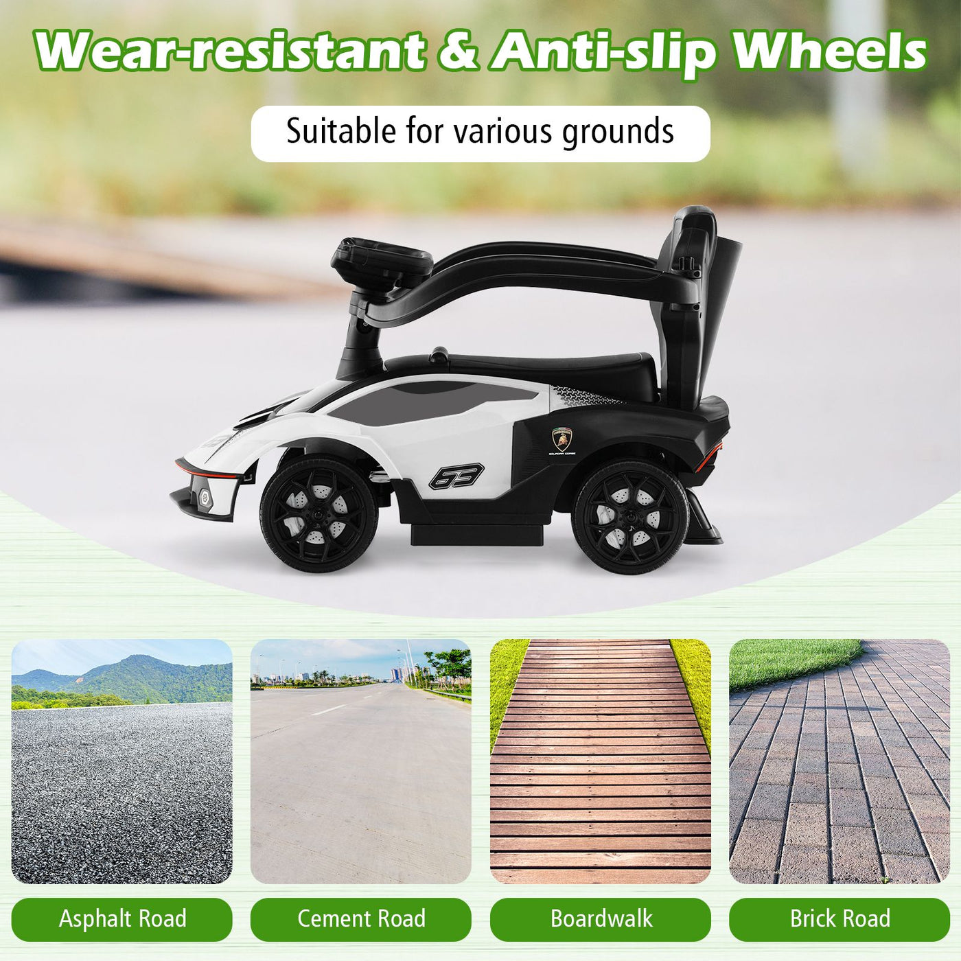 Kids Licensed Lamborghini Ride on Car with Push Handle