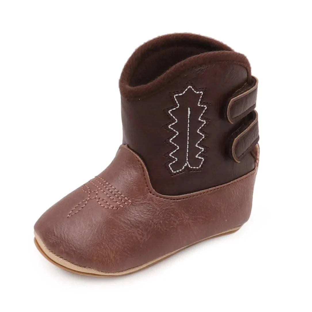 Embroidered Design Baby Soft Leather Boots