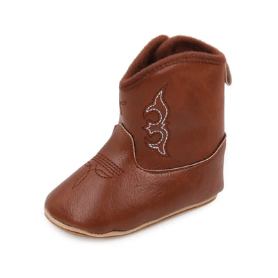 Embroidered Design Baby Soft Leather Boots