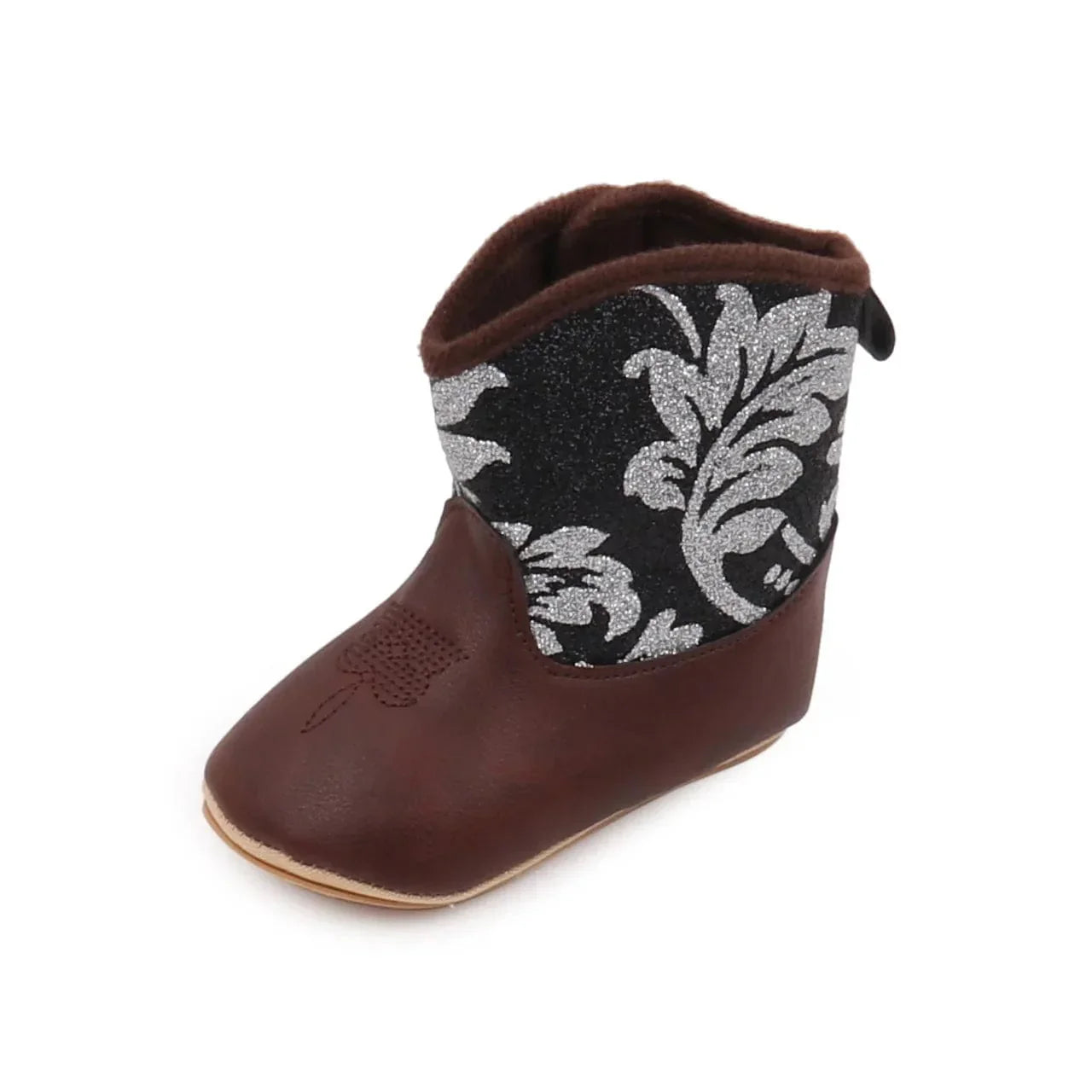 Embroidered Design Baby Soft Leather Boots