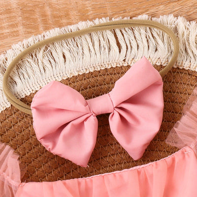 Baby Tulle Dress Set with Bow Headband