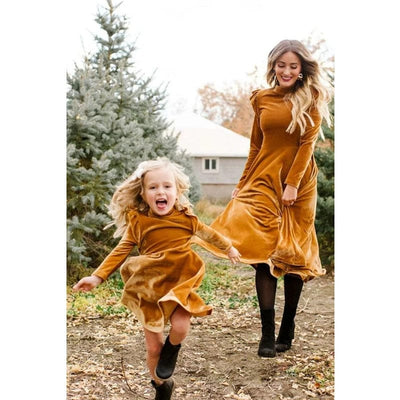 Matching Mother Daughter Velvet Dresses
