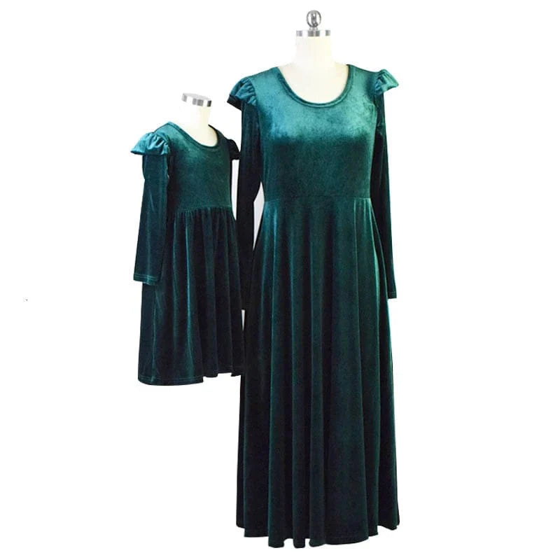 Matching Mother Daughter Velvet Dresses