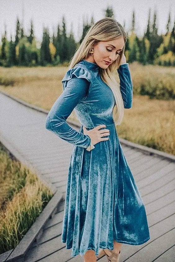 Matching Mother Daughter Velvet Dresses