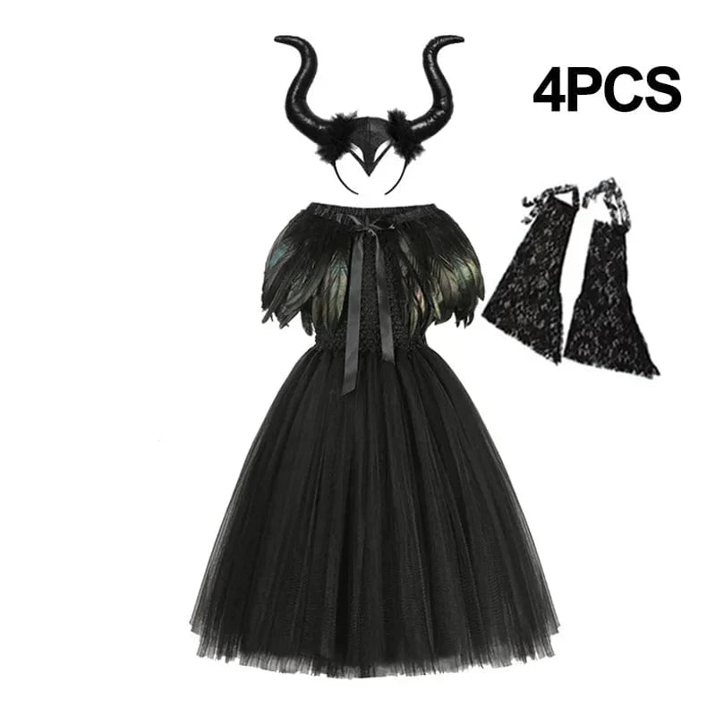 Maleficent Inspired Kids Costume Set