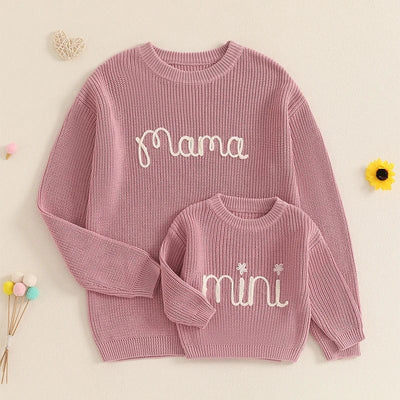 Matching Mama and Mini Knit Sweater Set