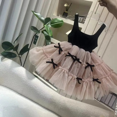 Layered Tulle Dress with Bows