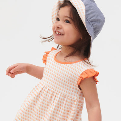 Orange Stripe Reversible Sun Hat