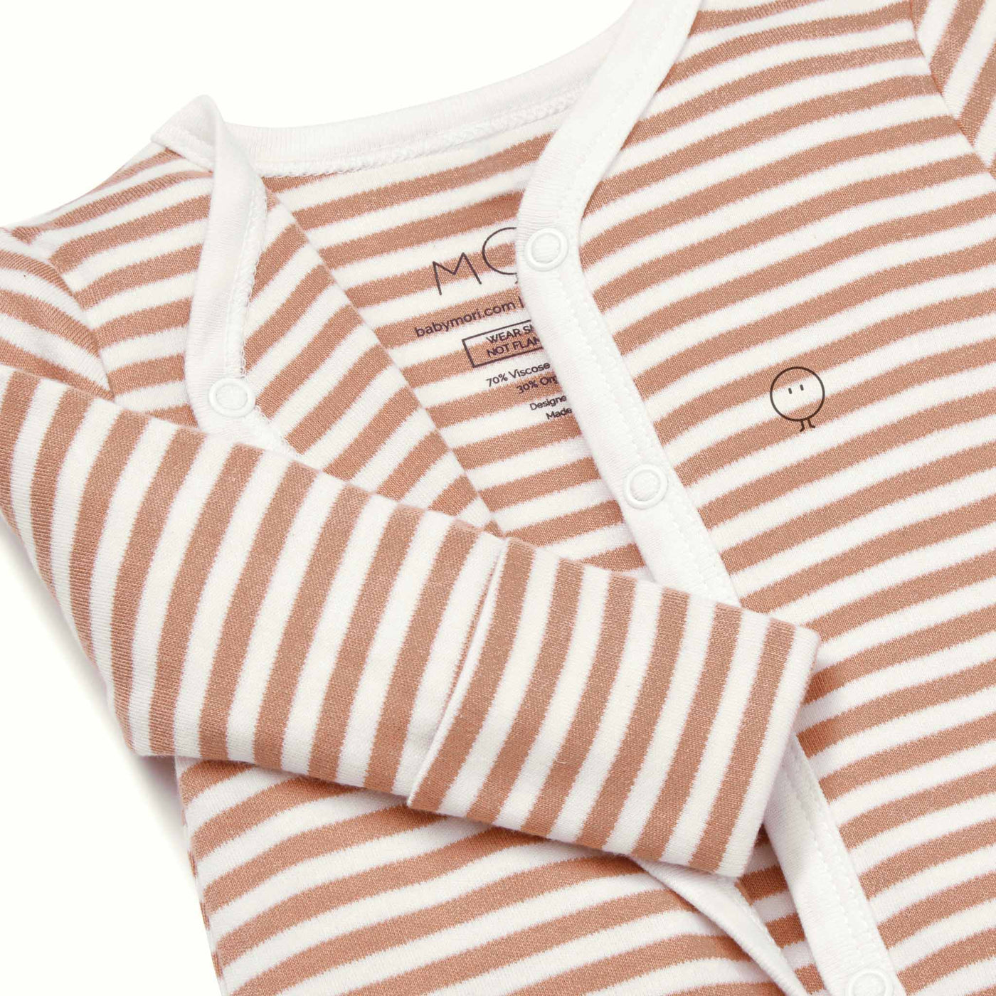 Caramel Stripe Front Opening Sleepsuit