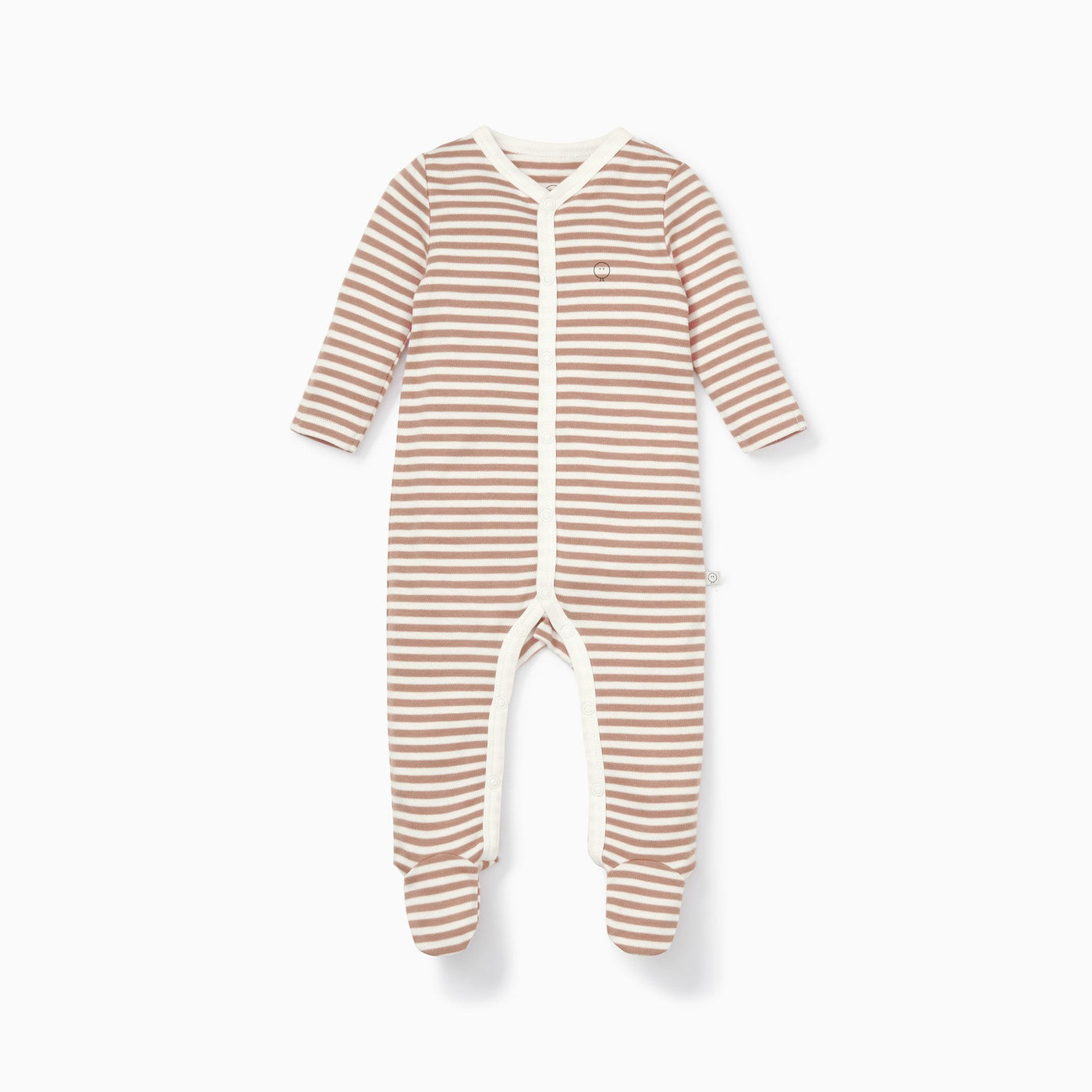 Caramel Stripe Front Opening Sleepsuit