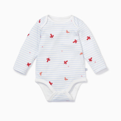 Ocean Stripe Long Sleeve Bodysuit 4 Pack