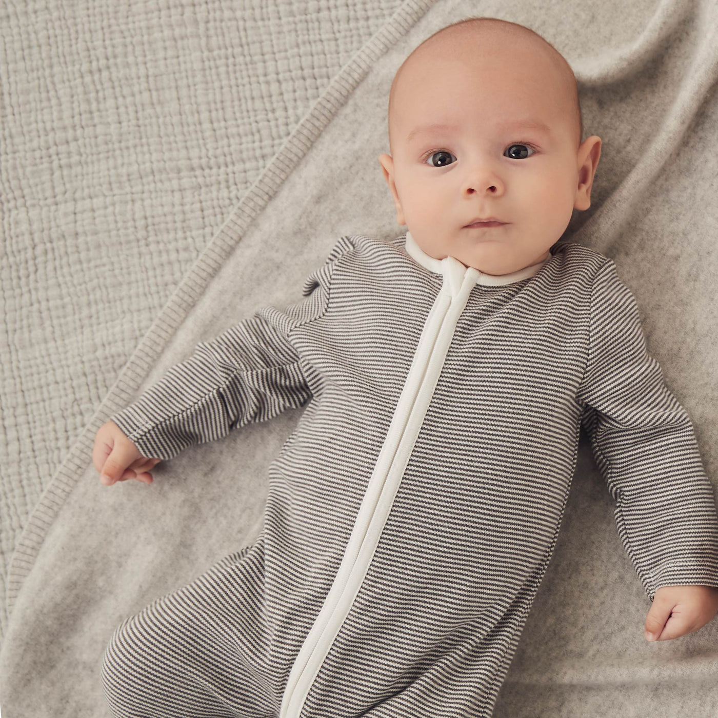 Stripey Zip-Up Sleepsuit