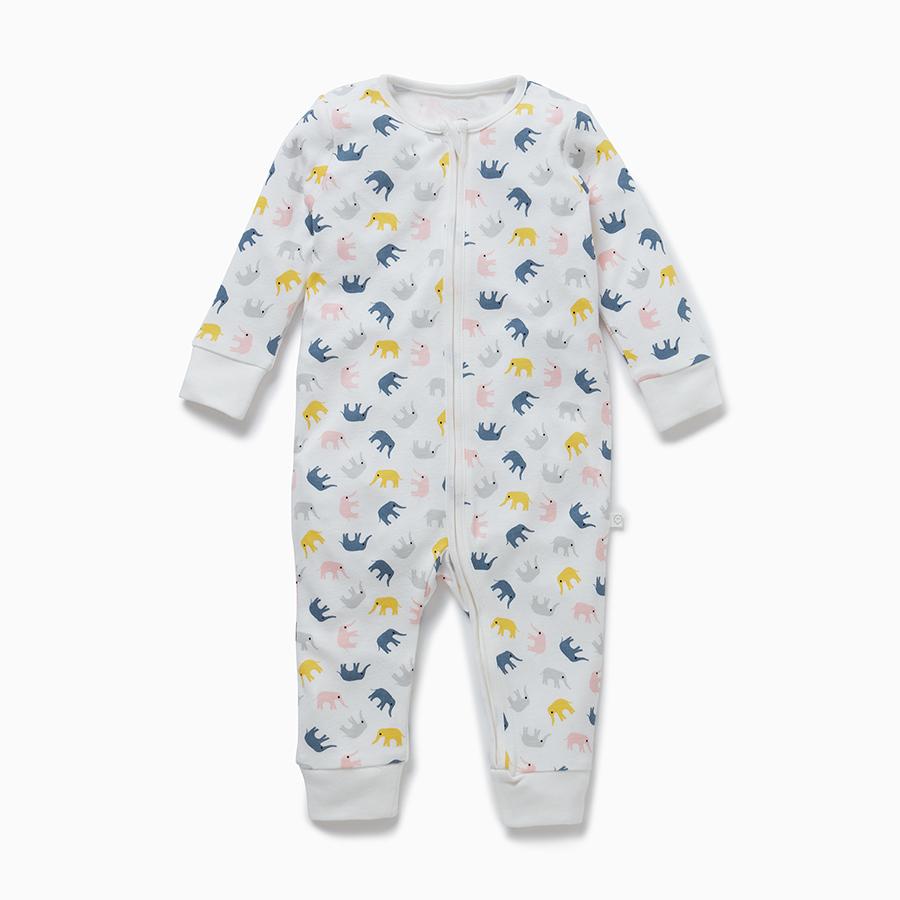 Little Elephant Zip-Up Sleepsuit