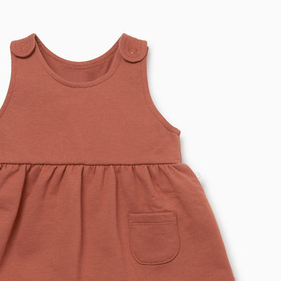 Terracotta Pinafore Dress