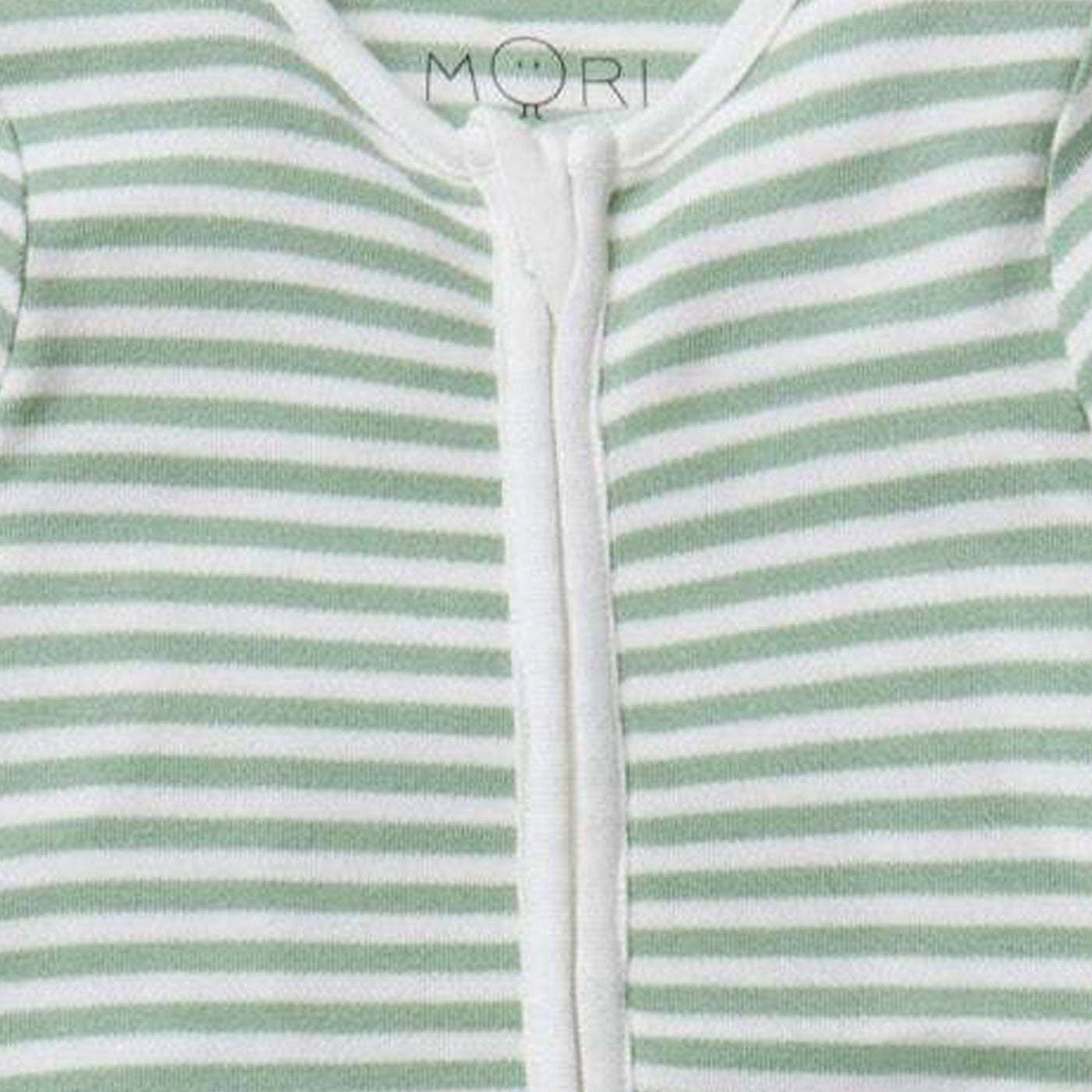 Sage Stripe Clever Zip Sleepsuit